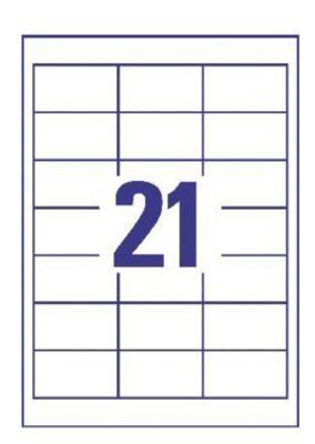 Avery-Zweckform 3670 Universele etiketten 64 x 36 mm Papier Wit 2100 stuk(s) Permanent hechtend Laser (zwart/wit), Laser (kleur)