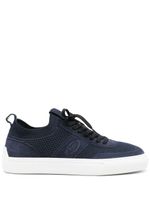 Tod's suede-panels knitted sneakers - Bleu