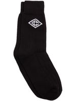 Casablanca chaussettes à logo en intarsia - Noir