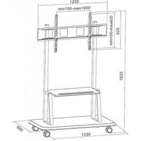 Techly ICA-TR31 flat panel vloer standaard Portable flat panel floor stand Zwart 2,79 m (110 ) - thumbnail