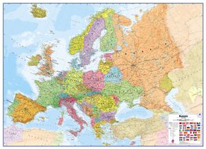 Wandkaart - Prikbord Europa - Europe HUGE 170 x 124 cm | Maps Internat