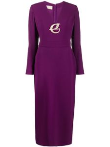 Elie Saab robe mi-longue à manches longues - Violet