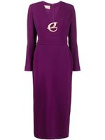 Elie Saab robe mi-longue à manches longues - Violet - thumbnail