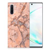 Samsung Galaxy Note 10 TPU Siliconen Hoesje Marmer Oranje - thumbnail