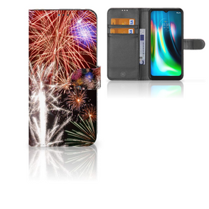 Motorola Moto G9 Play | E7 Plus Wallet Case met Pasjes Vuurwerk