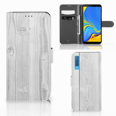 Samsung Galaxy A7 (2018) Book Style Case White Wood