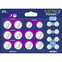 Electric Power Knoopcelset elk 2 x LR43, LR54, CR1620, CR2016 en 4 x LR44, CR2025, CR2032
