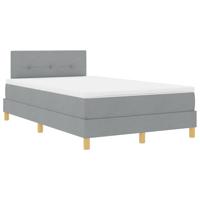 vidaXL Boxspringbed met matras Lichtgrijs 120x190 cm Stof