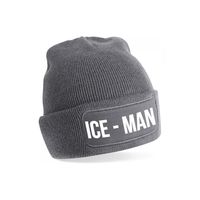 Ice-man muts - unisex - one size - grijs - apres-ski muts One size  - - thumbnail