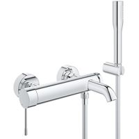 GROHE Essence New badkraan met omstel en koppelingen met douchegarnituur chroom 33628001