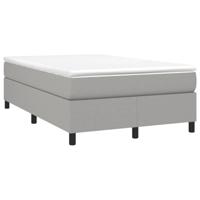 vidaXL Boxspring met matras stof lichtgrijs 120x190 cm, bed, boxspringbed, tweepersoonsbed, slaapmeubel, boxspring bed, bed met matras, bedframe