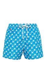 Kiton short de bain à imprimé graphique - Bleu