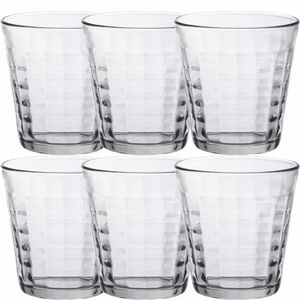 6x Drinkglazen/waterglazen transparant Prisme hardglas 27,5 cl