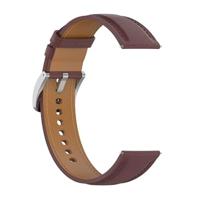 By Qubix - Luxe leren bandje - Donkerbruin - Compatible met Garmin Vivoactive 6 / Vivoactive 5 / Vivoactive 3 - Compatible Garmin bandje - Bandbreedte: 20mm