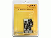 Delock 89243 PCI Express x1-kaart > 2 x externe SuperSpeed USB 5 Gbps (USB 3.2 Gen 1) Type-A female - thumbnail