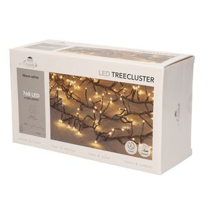 1x Clusterverlichting met timer en dimmer 768 leds warm wit 10 m