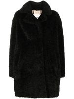 Herno faux-fur single-breasted coat - Noir