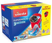 Vileda 161552 SuperMocio Box met strik 3Action XL en twee microvezelstrikken en -kracht, kunststof/microvezel, rood,Eén maat