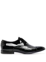 Philipp Plein chaussures oxford en cuir à effet peau de crocodile - Noir - thumbnail