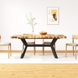 Eettafel 180 cm massief mangohout en stalen kruis SKU: V244805