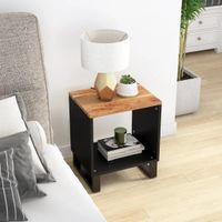 Salontafel 40x31x46 cm massief acaciahout en bewerkt hout - thumbnail