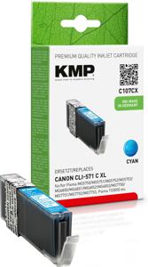 KMP Inktcartridge vervangt Canon CLI-571C XL Compatibel Cyaan C107CX 1569,0003