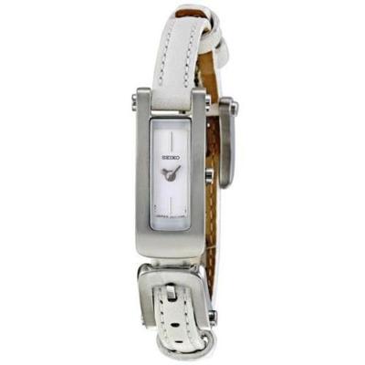 Seiko White Dial Wit Leather Quartz Dames Horloge SXH049P1 Seiko White Dial Wit Leather Quartz Dames Horloge SXH049P1