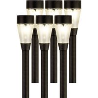 6x Buiten/tuin LED zwarte stekers Jive solar verlichting 32 cm - thumbnail