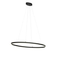 QAZQA Design hanglamp zwart ovaal incl. LED 3-staps dimbaar - Ovallo