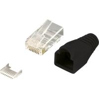 LogiLink MP0024 RJ45-connector, Cat 6 Stekker, recht Aantal polen: 8P8C Zwart 100 stuk(s) - thumbnail