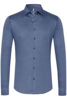 Desoto Slim Fit Jersey shirt blauw, Effen