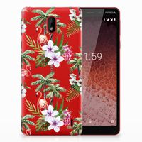 Nokia 1 Plus TPU Hoesje Flamingo Palms - thumbnail