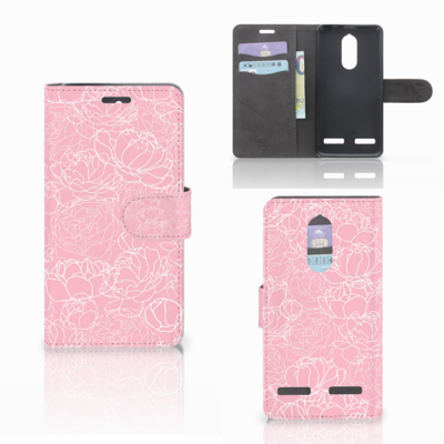 Lenovo K6 Hoesje White Flowers
