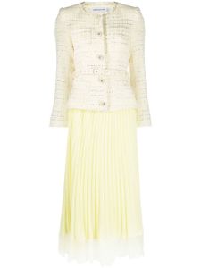 Self-Portrait robe courte en chiffon - Jaune