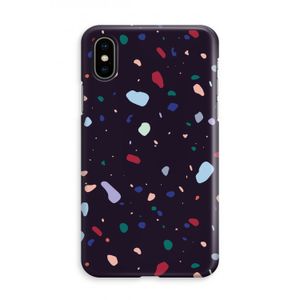 Dark Rounded Terrazzo: iPhone Xs Volledig Geprint Hoesje