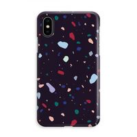 Dark Rounded Terrazzo: iPhone Xs Volledig Geprint Hoesje - thumbnail