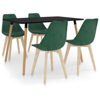 vidaXL 5-delige Eethoek donkergroen