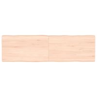 Tafelblad natuurlijke rand 140x40x6 cm massief eikenhout