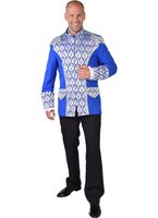 Jas royal brocaat blauw