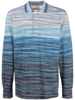 Missoni striped cotton polo shirt - Bleu - thumbnail