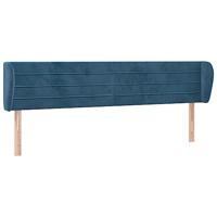 vidaXL Hoofdbord met randen 183x23x78/88 cm fluweel donkerblauw