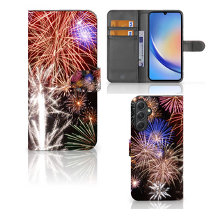 Samsung Galaxy A24 4G Wallet Case met Pasjes Vuurwerk