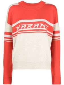 MARANT ÉTOILE Callie intarsia-knit logo jumper - Orange