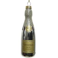 Decoris Kersthanger - champagne fles - 12 cm - kerstversiering