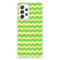 Samsung Galaxy A53 5G Doorzichtige Silicone Hoesje Waves Green - thumbnail