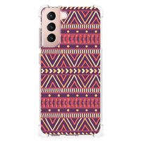 Samsung Galaxy S21 FE Doorzichtige Silicone Hoesje Aztec Paars