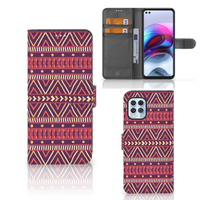 Motorola Moto G100 Telefoon Hoesje Aztec Paars