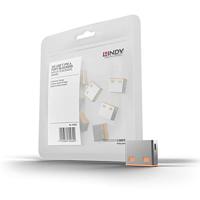 LINDY 40463 - USB-poort slot (10 stuks) zonder sleutel: Code Oranje