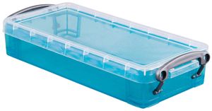 Really Useful Box 0,55 liter, transparant helblauw