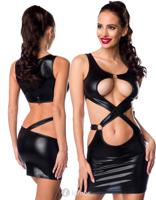 * SARESIA Chique wetlook clubwear jurkje, SA18291 - thumbnail